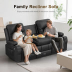 Three Seat Recliner Sofa With Flip Backrest And USB Ports