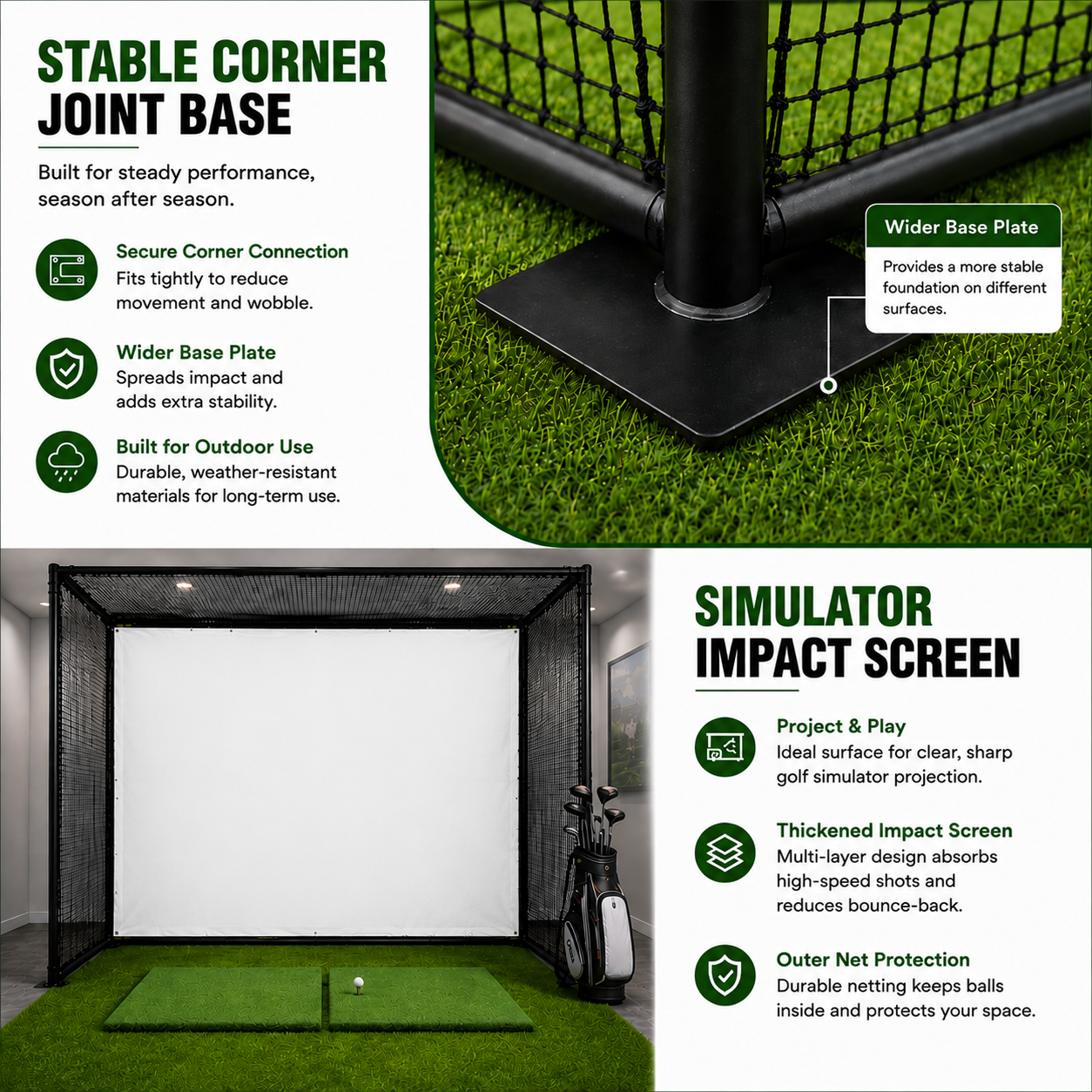Yunic Golf Driving Cage and Impact Screen