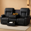 Three Seat Recliner Sofa With Flip Backrest And USB Ports