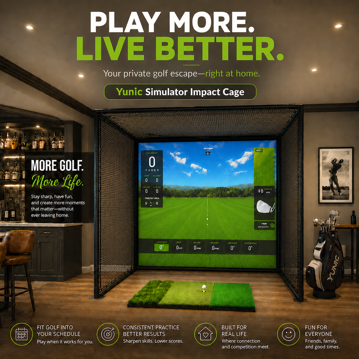 Yunic Golf Driving Cage and Impact Screen