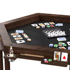 62.2 In. W 4-6-Player Wood Poker Table with Removable Top and Cup and Card Holders