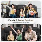 Three Seat Recliner Sofa With Flip Backrest And USB Ports