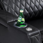 Haiylee Zero Gravity Home Theater Seating Top Grain Leather Recliner Sofa Power Headrest Footrest