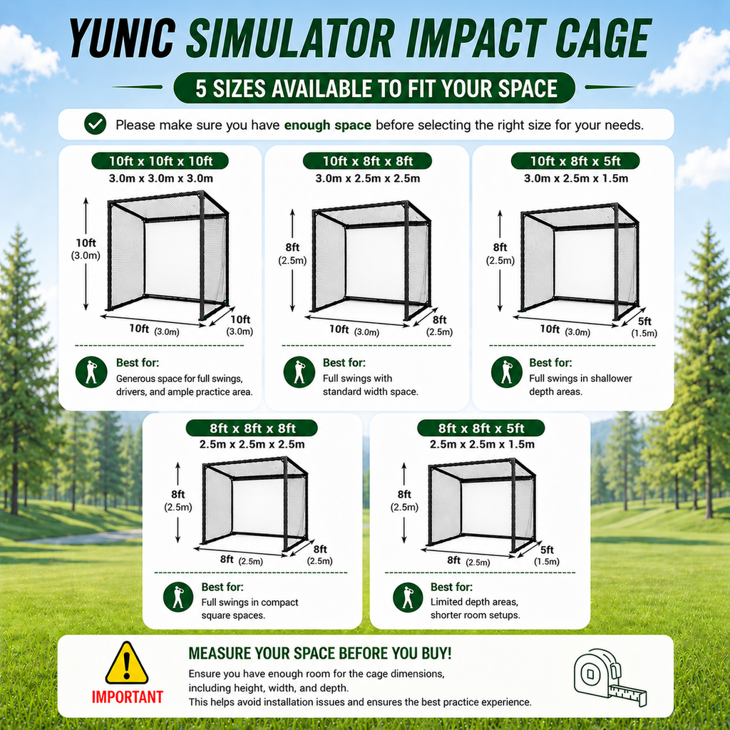 Yunic Golf Driving Cage and Impact Screen