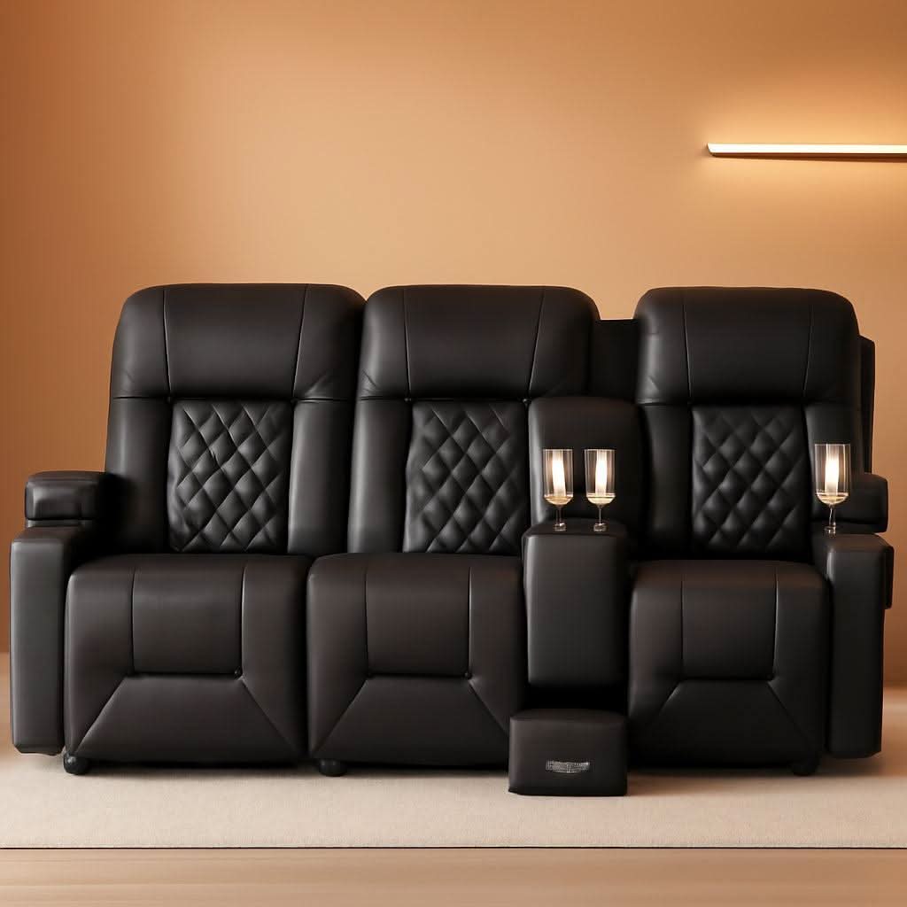Three Seat Recliner Sofa With USB Ports And Storage
