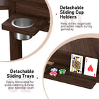 62.2 In. W 4-6-Player Wood Poker Table with Removable Top and Cup and Card Holders