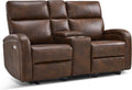 65.7 Inch Dark Brown Zero Wall Power Recliner Loveseat