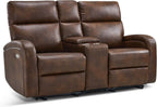 65.7 Inch Dark Brown Zero Wall Power Recliner Loveseat