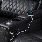 Haiylee Zero Gravity Home Theater Seating Top Grain Leather Recliner Sofa Power Headrest Footrest