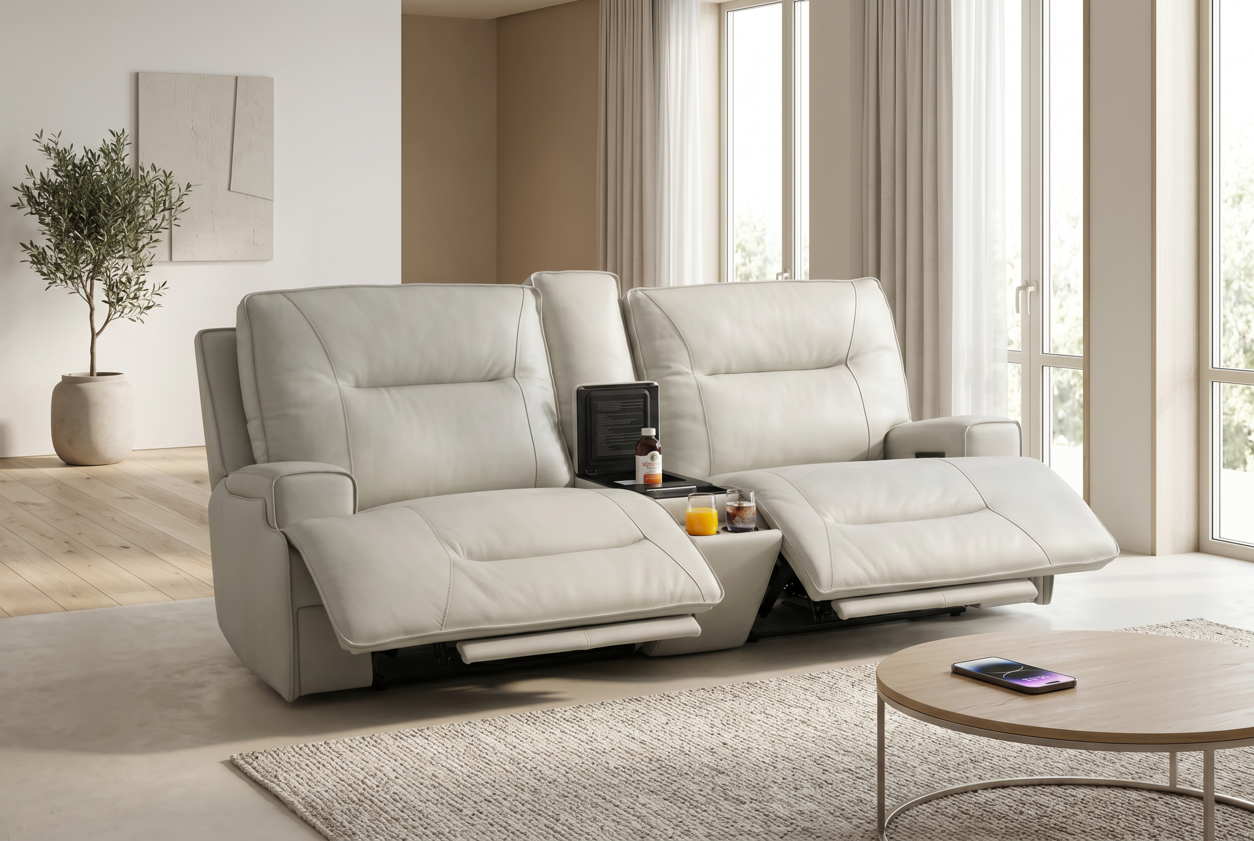 Atlas Fog Zero Gravity Power Reclining Sofa w/ Cooling Compartment