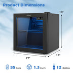 Costway Beverage Refrigerator 1.3 Cu. Ft.