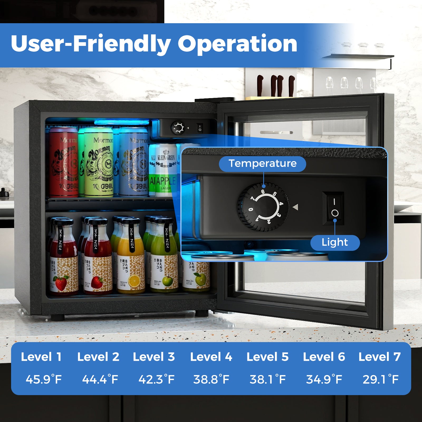 Costway Beverage Refrigerator 1.3 Cu. Ft.