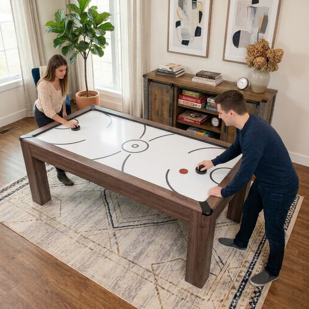 Driftwood Air Hockey & Ping Pong Table