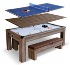 Hathaway Driftwood 7ft. Air Hockey & Ping Pong Table