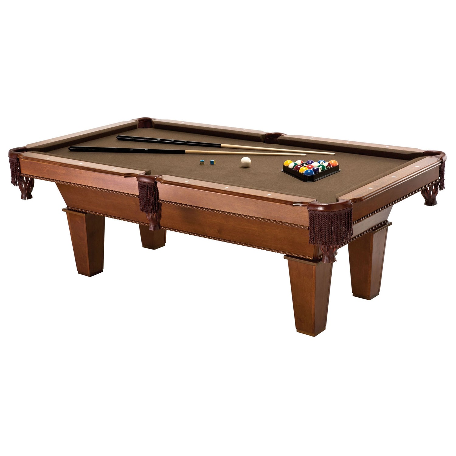 7ft. Brown Wool Cloth Pool Table