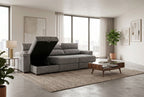 Lucious Gray Double Slider Power Sectional Sofa