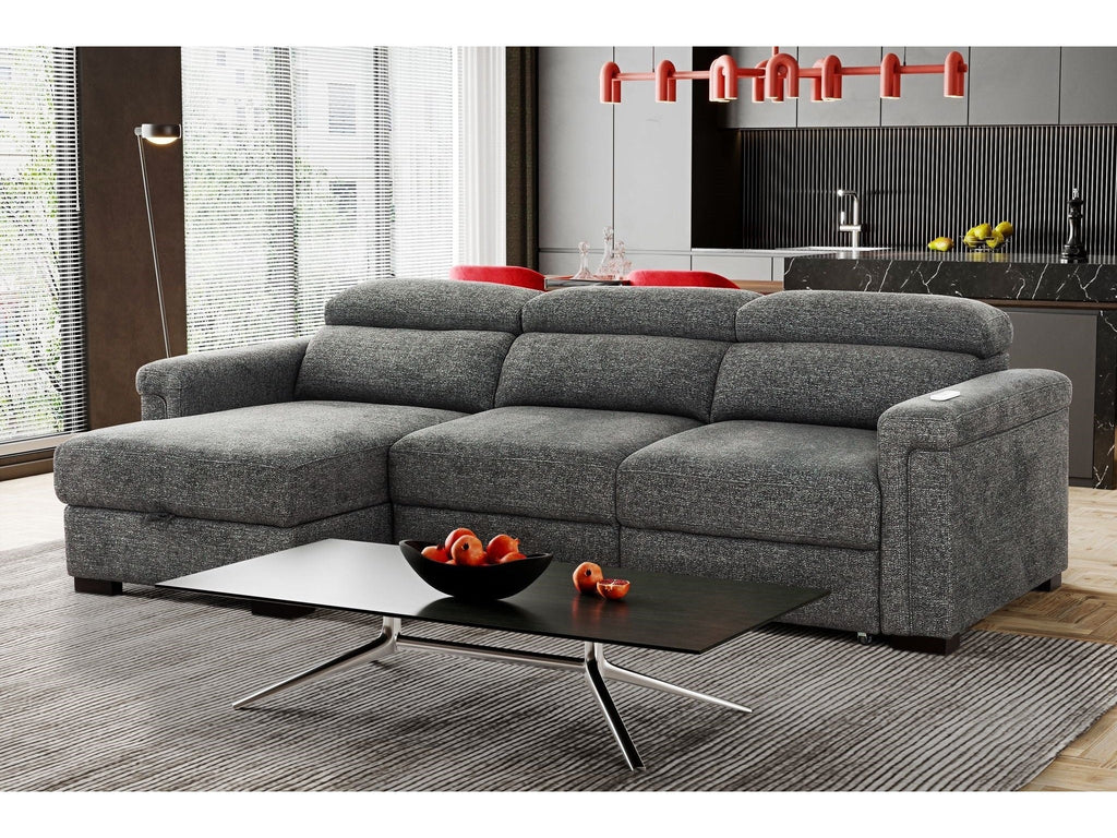 Lucious Gray Double Slider Power Sectional Sofa