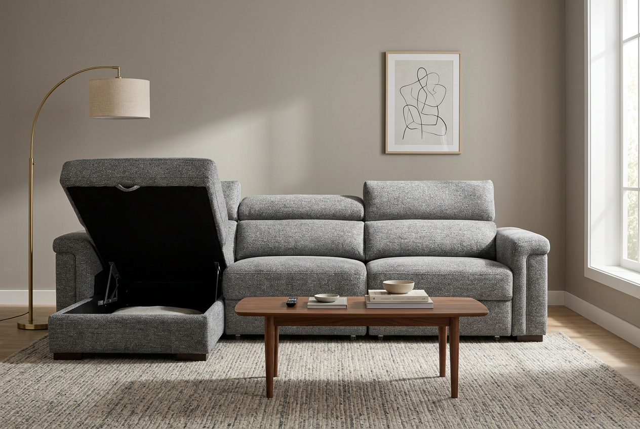 Lucious Gray Double Slider Power Sectional Sofa