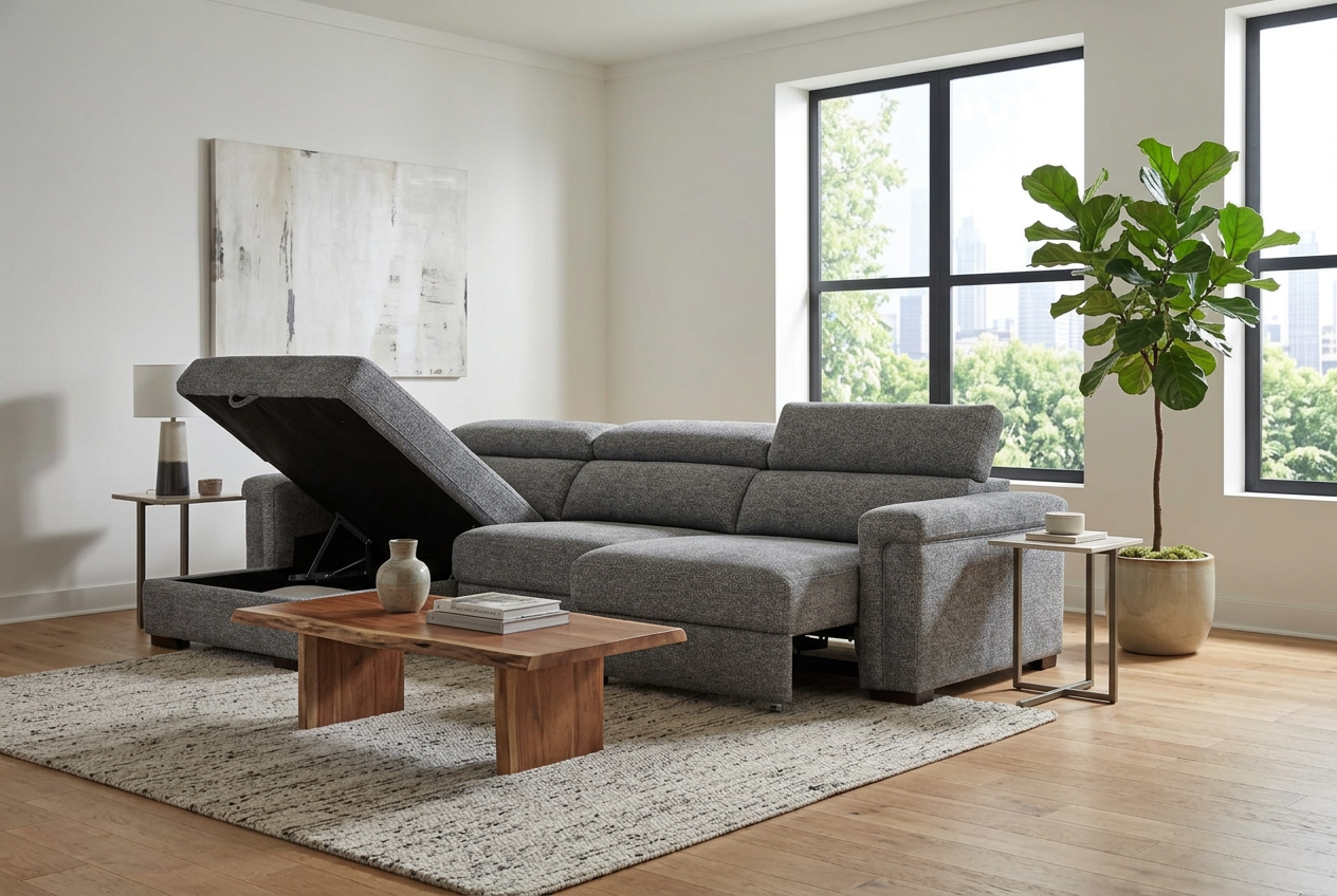 Lucious Gray Double Slider Power Sectional Sofa