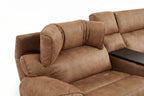 Viva Home Mocha 6-Piece Power Reclining Sectional with Immersive Sound System