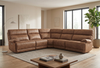 Viva Home Mocha 6-Piece Power Reclining Sectional with Immersive Sound System