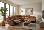 Viva Home Mocha 6-Piece Power Reclining Sectional with Immersive Sound System