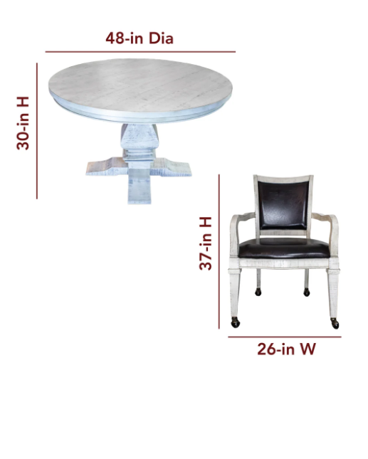 Montecito 48in Poker Table & Chairs