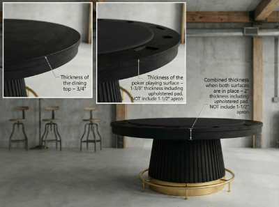 RAM Game Room Prohibition Collection 60" Poker Table