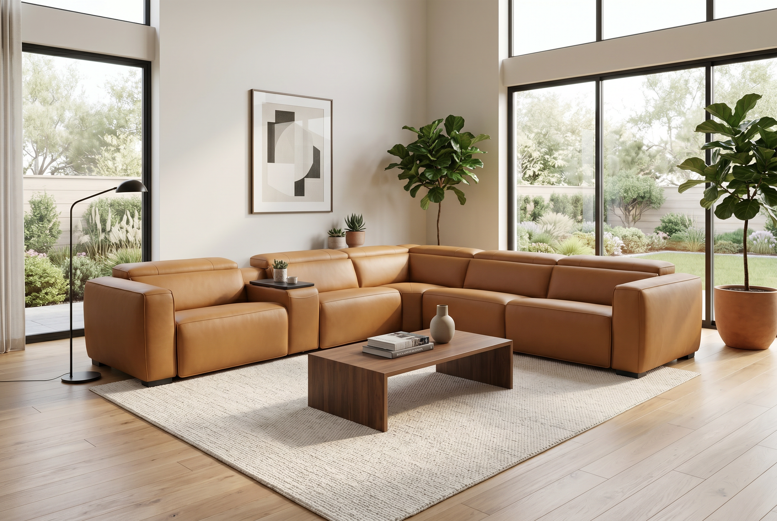 Viva Home Caramel 6-Piece Power Reclining Sectional