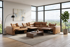 Viva Home Caramel 6-Piece Power Reclining Sectional