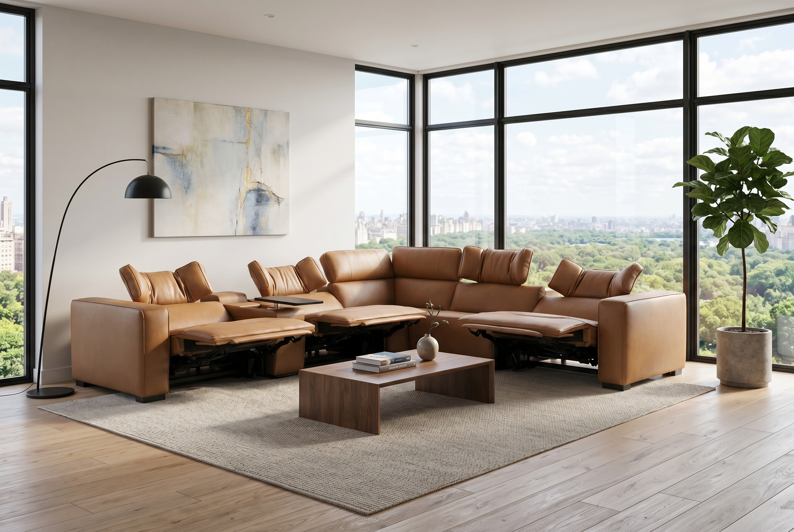 Viva Home Caramel 6-Piece Power Reclining Sectional