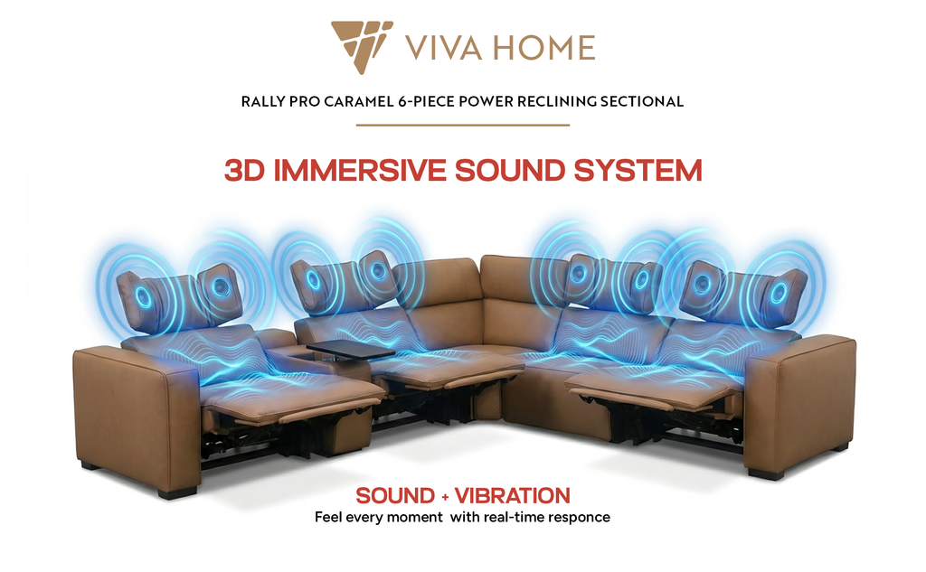 Viva Home Caramel 6-Piece Power Reclining Sectional