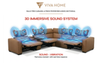 Viva Home Caramel 6-Piece Power Reclining Sectional