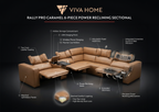 Viva Home Caramel 6-Piece Power Reclining Sectional