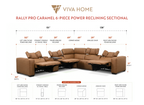 Viva Home Caramel 6-Piece Power Reclining Sectional