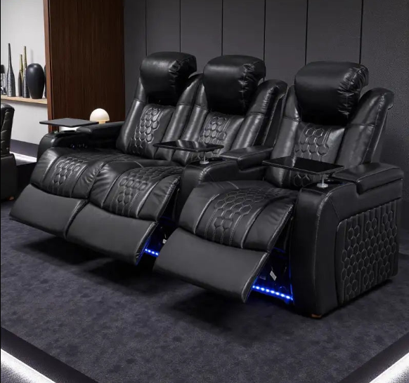 3-Seat Reclining Home Theater Sofa