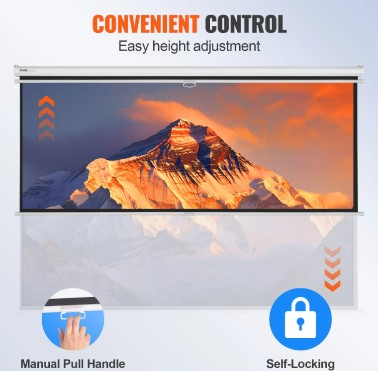 Vevor 100" Retractable Projector Screen