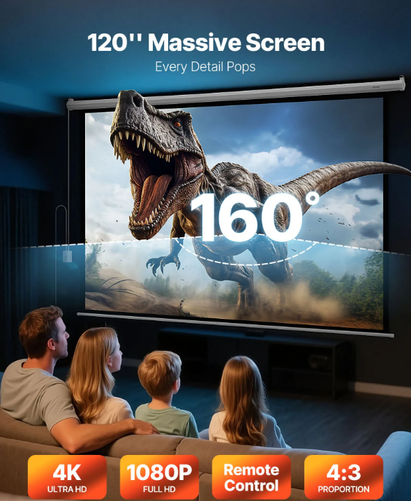 Vevor 120-Inch Motorized Projector Screen