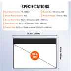 Vevor 100" Retractable Projector Screen