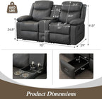 Reclining Home Theater Loveseat - Gray
