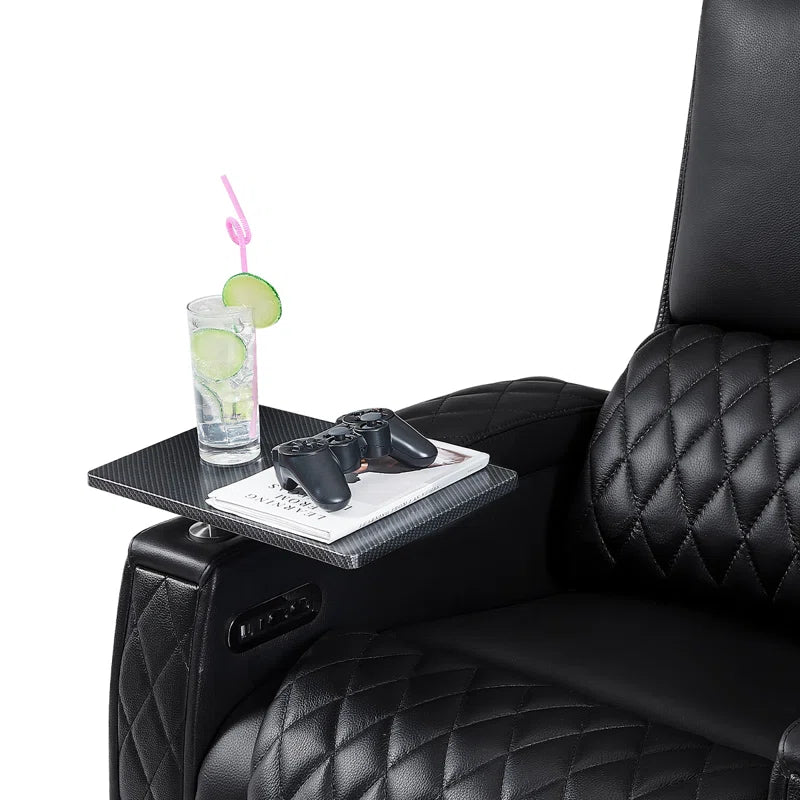 Haiylee Zero Gravity Home Theater Seating Top Grain Leather Recliner Sofa Power Headrest Footrest