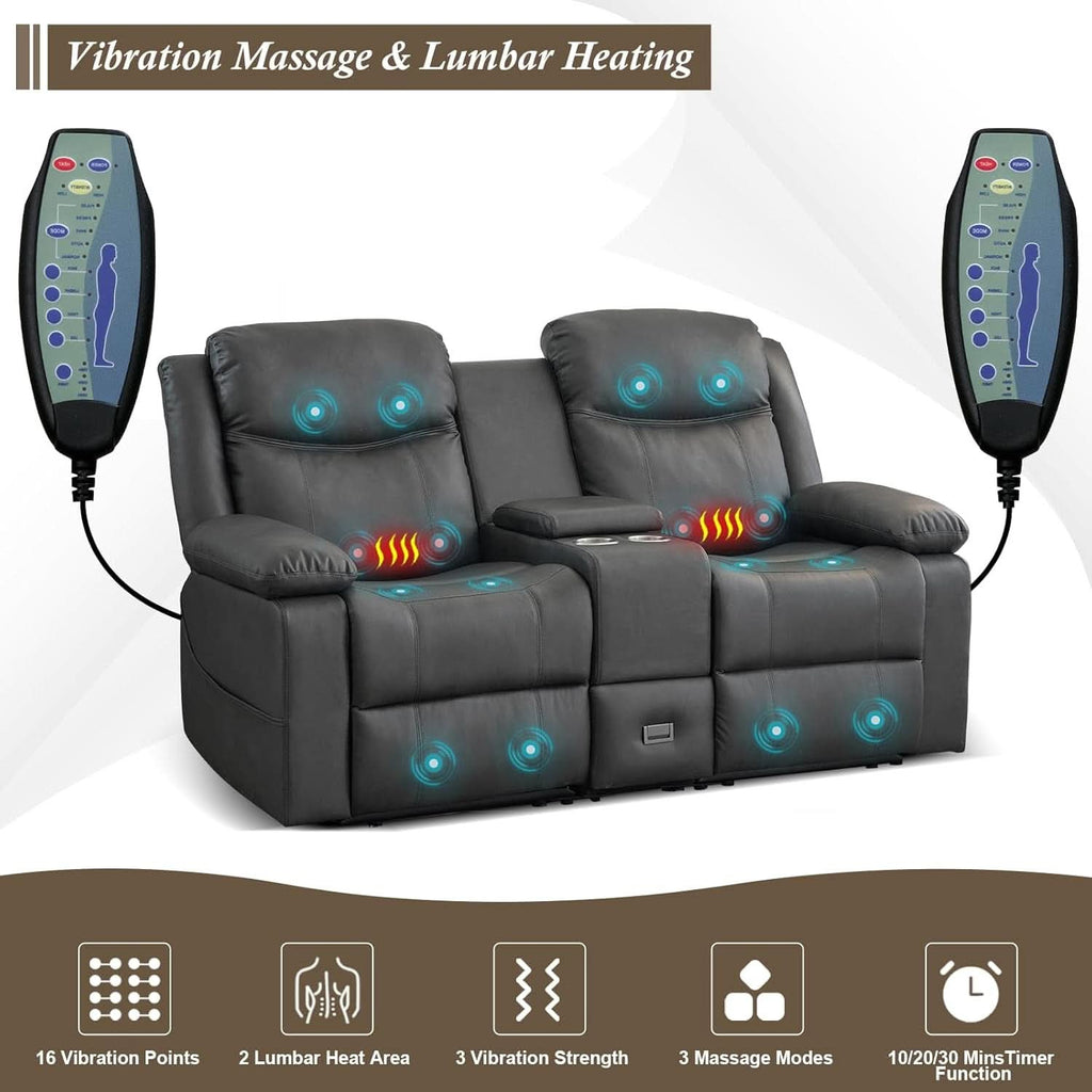 Reclining Home Theater Loveseat - Gray