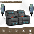 Reclining Home Theater Loveseat - Gray