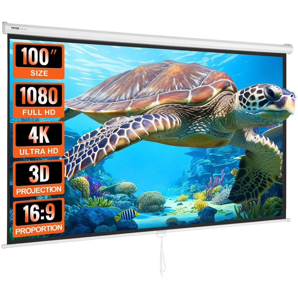 Vevor 100" Retractable Projector Screen