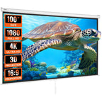 Vevor 100" Retractable Projector Screen