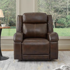 Dark Brown Leather Power Recliner Chair With Power Headrest