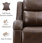 Dark Brown Leather Power Recliner Chair With Power Headrest