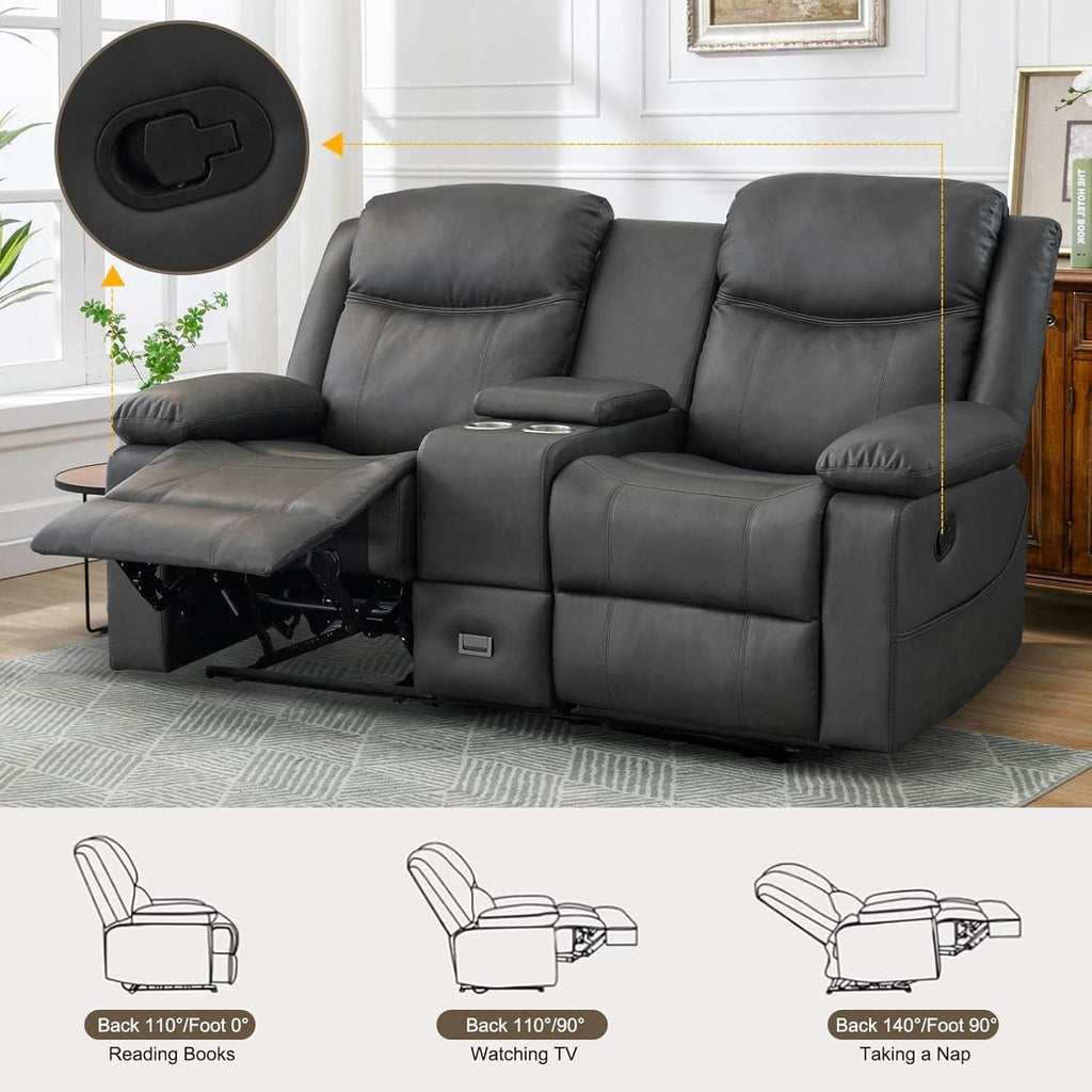 Reclining Home Theater Loveseat - Gray