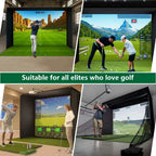 10/12/14Ft Outdoor Golf Training Simulator Cage Sports Practice Golf Simulator Enclosure with Impact Netting and All Poles