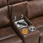65.7 Inch Dark Brown Zero Wall Power Recliner Loveseat